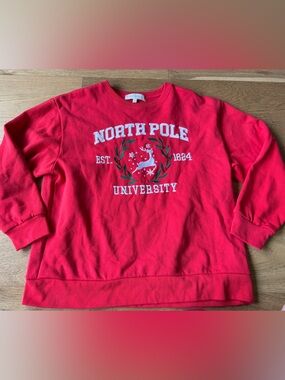 State of Mind north pole univ. embroidered crew neck sweatshirt womens small